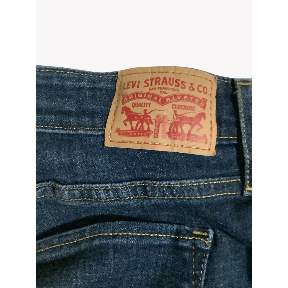 Levis 721 High Rise Skinny Jeans Size 34 Dark Wash Stretch Denim Womens - Picture 2 of 8